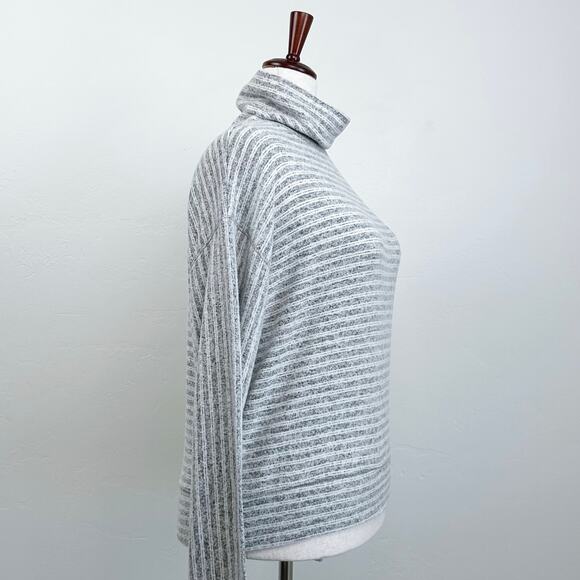 Lou & Grey LOFT Super Soft Heather Stripe Mock Neck Pullover - Picture 5 of 8